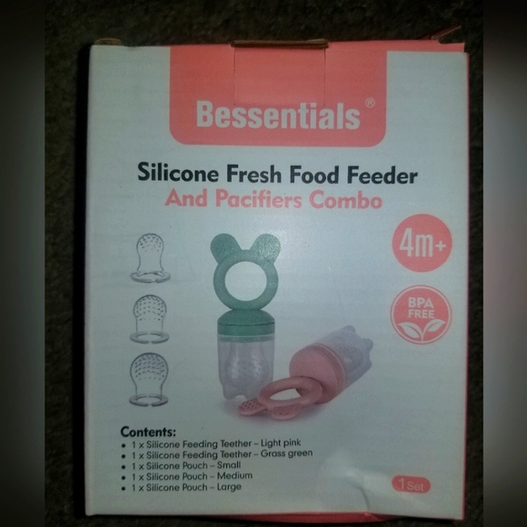 New bessentials silicone fresh food feeder & pacifier combo listing #1 - Picture 2 of 9